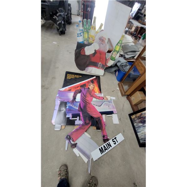 Jerry Lee Lewis Yamaha Clavinova and Canada Dry Santa Cardboard Standees With Main St Sign