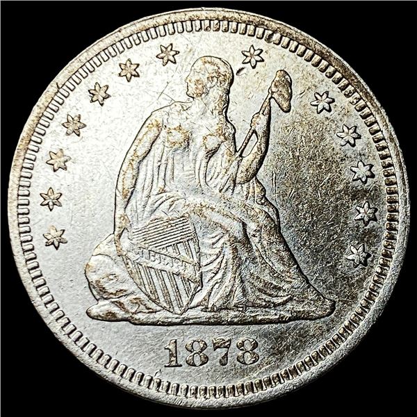 1878 Silver Seated Liberty Quarter CHOICE AU