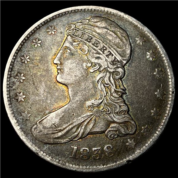 1838 Silver Capped Bust Half Dollar CHOICE AU