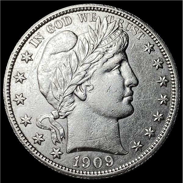 1909 Silver Barber Half Dollar CHOICE BU