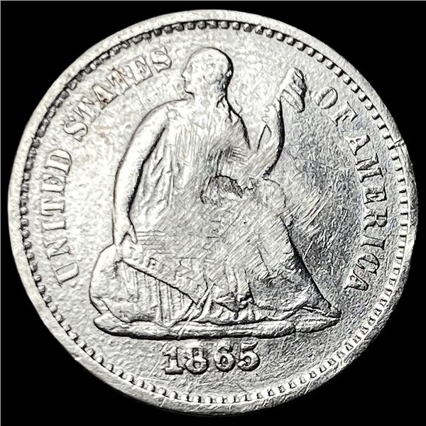 1865-S Silver Seated Liberty Half Dime HIGH GRADE