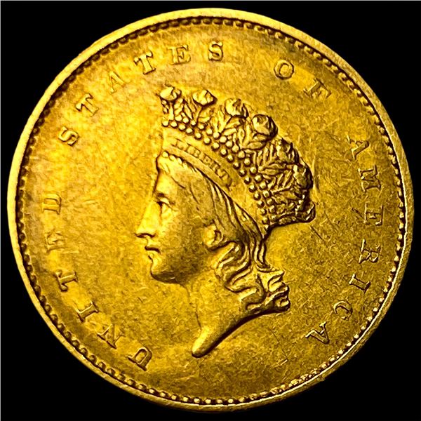 1855 Gold $1 Indian Princess Type 2 NEARLY UNCIRCULATED