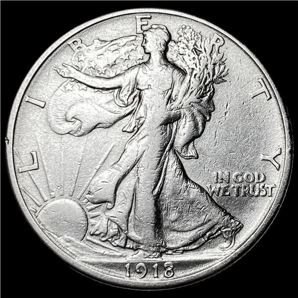 1918-S Silver Walking Liberty Half Dollar CLOSELY UNCIRCULATED