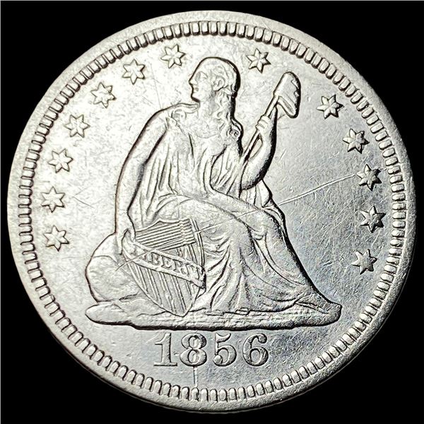 1856 Silver Seated Liberty Quarter CLOSELY UNCIRCULATED