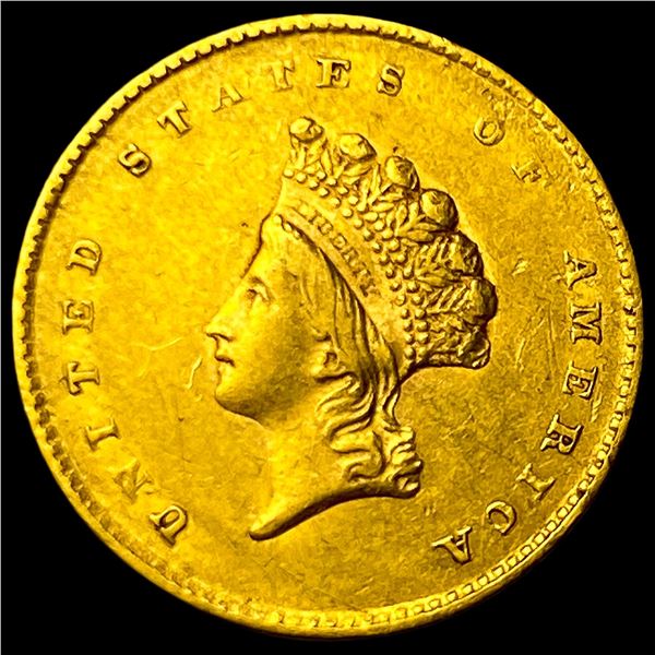 1855 Gold $1 Indian Princess Type 2 CHOICE AU
