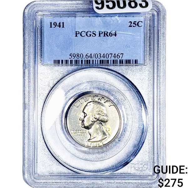 1941 Washington Silver Quarter PCGS PR64