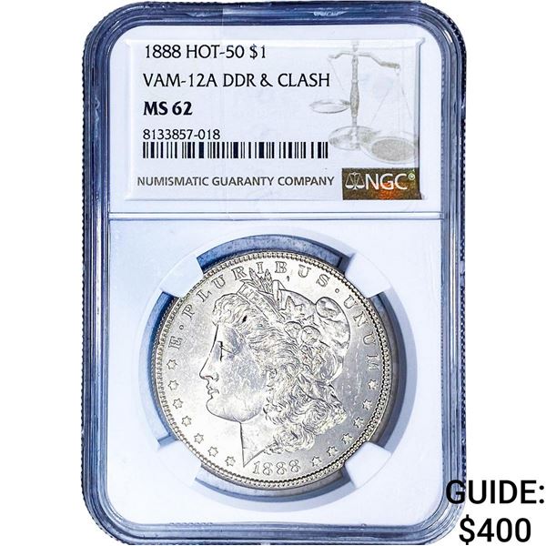 1888 Morgan Silver Dollar NGC MS62 VAM-12A DDR&CLASH
