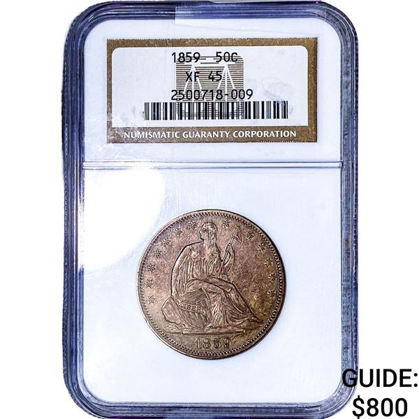 1859 Seated Liberty Half Dollar NGC XF45