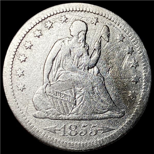 1855-S Arrows Silver Seated Liberty Quarter  HIGH GRADE