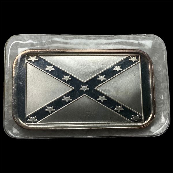 1 oz .999 Fine Silver Bar Flag Design HIGH GRADE