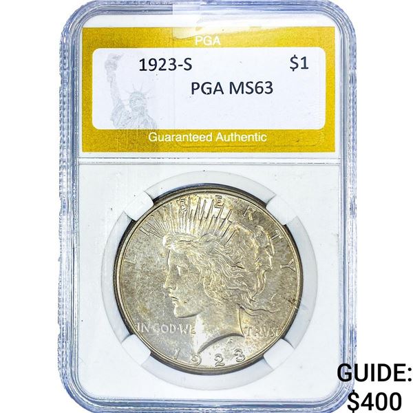 1923-S Silver Peace Dollar PGA MS63