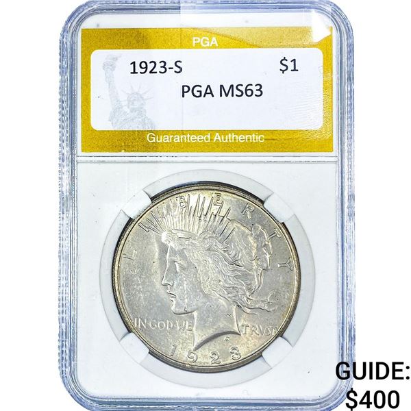 1923-S Silver Peace Dollar PGA MS63