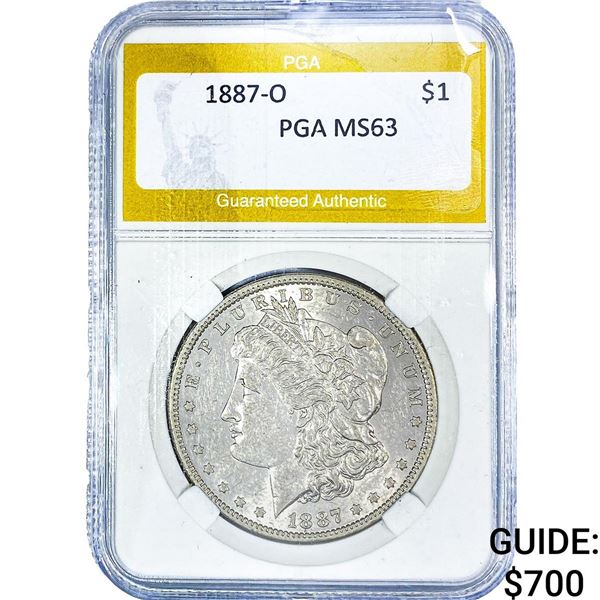 1887-O Morgan Silver Dollar PGA MS63