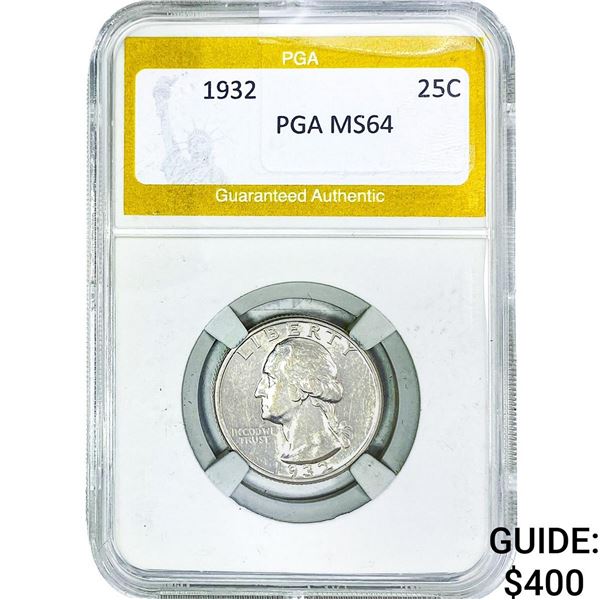 1932 Washington Silver Quarter PGA MS64