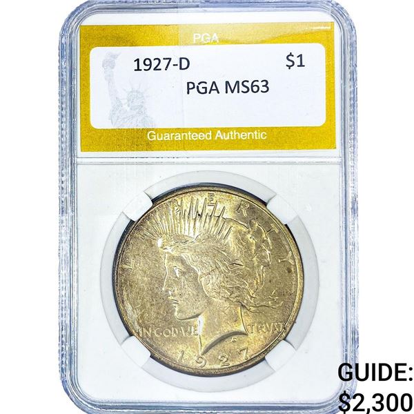1927-D Silver Peace Dollar PGA MS63