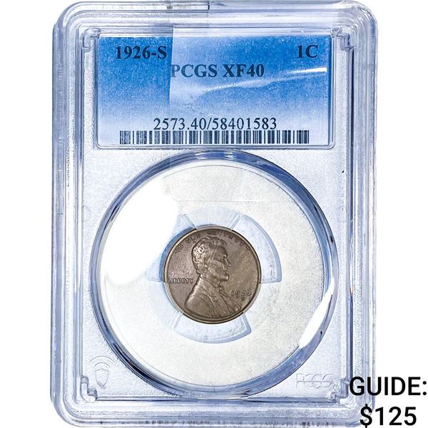1926-S Wheat Cent PCGS XF40