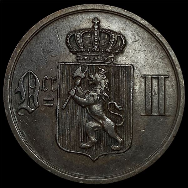1889 Norway Bronze 2 Ore
