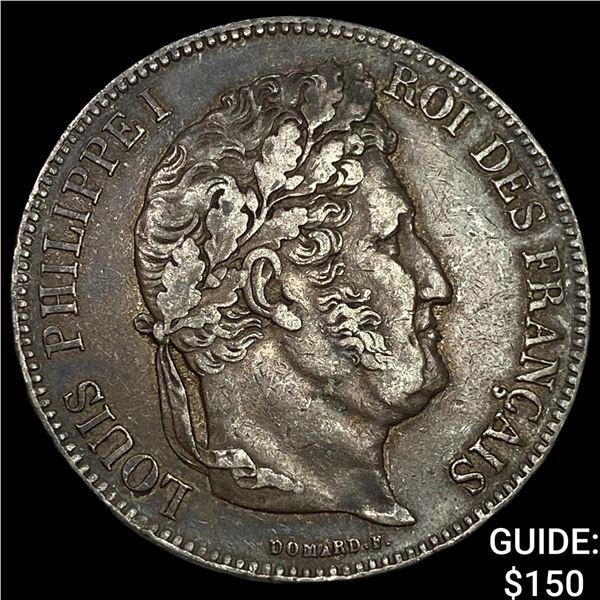 1832 France Silver 5 Francs .7234oz ASW