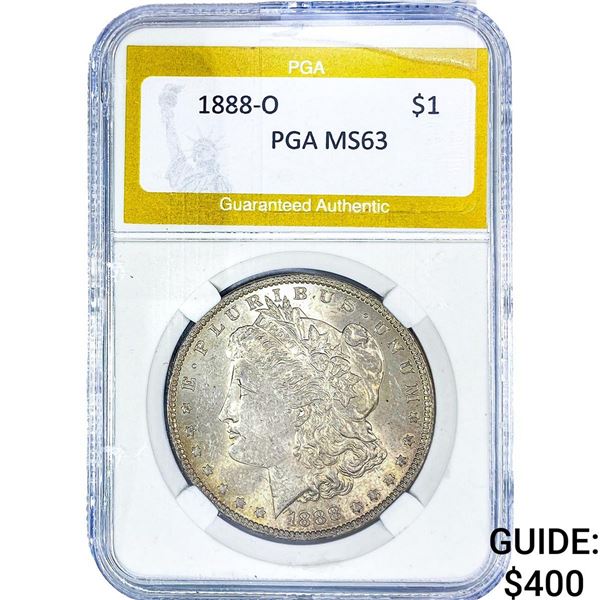 1888-O Morgan Silver Dollar PGA MS63