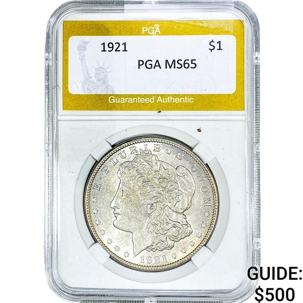 1921 Morgan Silver Dollar PGA MS65