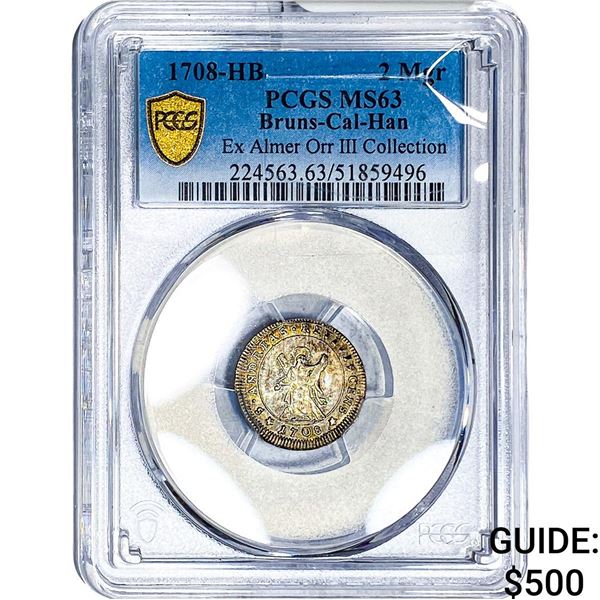 1708-HB German States Silver 2 Mariengroschen PCGS
