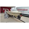 Image 1 : 15ft Fiber Glass Steury Boat, Johnson 70 Motor. With Trailer. Approx 1970's. 