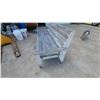 Image 2 : Rustic Handmade Reclaimed Wood Outdoor Bench with Distressed Gray Paint Finish 78 " Wide