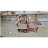 Image 1 : Wooden Dining Arm Chair with Slatted Back and Ornate Side Chair with Upholstered Seats