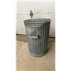 Image 3 : Galvanized Steel Garbage Can with Ribbed Sides, Side Handles, and Removable Lid