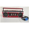 Image 2 : Vintage Retro Electronics Lot: Red Boombox, Sony Walkman, Walkman in Box, and More, Untested