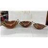Image 2 : 3 Vintage Hand Woven Nesting Gathering Baskets, Largest 15" Across, and More