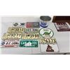 Image 1 : Vintage Pairs of Manitoba License Plates, Metal Service Station Signs and More