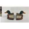 Image 2 : Vintage Wood Mallard Duck Bookends, Full-Sized Carved Mallard Decoys by Ron Sadler