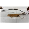 Image 1 : Vintage First Nations Bow and Arrows with Buckskin Quiver, 2 Arrows Have Stone Points