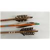Image 5 : Vintage First Nations Bow and Arrows with Buckskin Quiver, 2 Arrows Have Stone Points