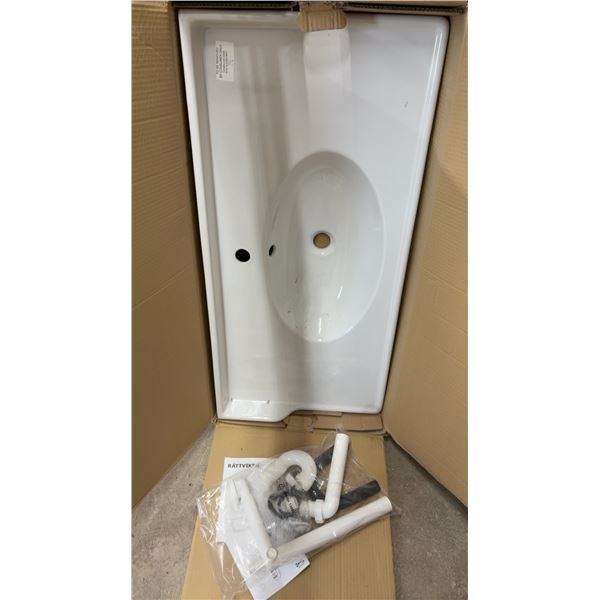 New in Box IKEA Rättviken Ceramic Wash Basin/Sink, 100cm X 49cm