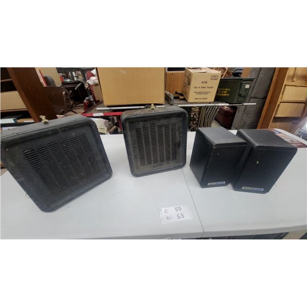 Koss Dyna*Mite M65 Plus Compact Stereo Speakers and Black Gridded Enclosures