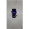 Image 1 : Vintage Cobalt Blue Enameled Metal Cooler Can with Wire Bail Handle and Wooden Grip