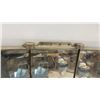 Image 2 : Vintage Three-Panel Hinged Tri-Fold Vanity Mirror with Brass-Toned Metal Frame, 30 x 24"
