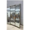 Image 5 : Vintage Three-Panel Hinged Tri-Fold Vanity Mirror with Brass-Toned Metal Frame, 30 x 24"