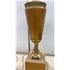 Image 3 : Vintage Neoclassical Style Table Lamp with Tapered Wood Body and Brass Accents, 34" High