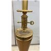 Image 5 : Vintage Neoclassical Style Table Lamp with Tapered Wood Body and Brass Accents, 34" High