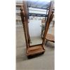 Image 4 : Wooden Cheval Mirror with Carved Shell Motif, Barley-Twist Posts, Shelf, and Drawer Mirror Size