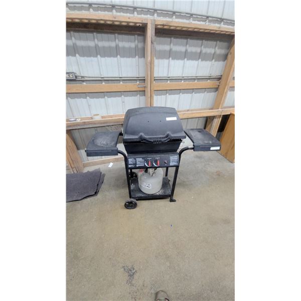 Two-Burner Propane Gas Grill with Plastic Side Shelves and 20-Pound Propane Tank