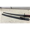 Image 6 : Black & Red Katana-Style Sword with Scabbard & Chain, Not Sharp
