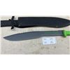 Image 2 : "Zombie Killer" Machete & Sheath, Green Handle, Black Blade, Lanyard