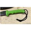 Image 4 : "Zombie Killer" Machete & Sheath, Green Handle, Black Blade, Lanyard