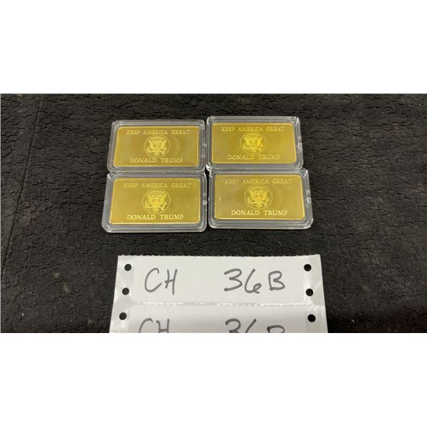 Four Donald Trump "Keep America Great" & "Liberty In God We Trust 2024" Gold-Tone Bars
