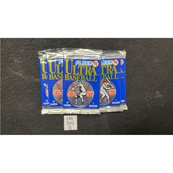 5 Sealed 1991 Fleer Ultra Baseball Packs