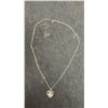 Image 4 : New 0.8ct Simulated Diamond Heart Halo Necklace, 16"-18", 925 Sterling Silver, White Gold Overlay